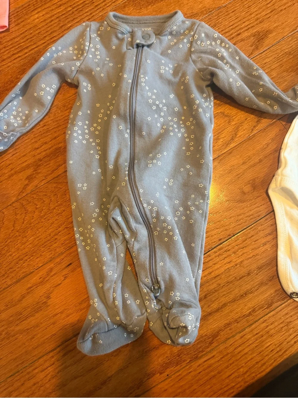 Baby Blue and Gray onesie and pajamas bundle of 8 pieces.  newborn size